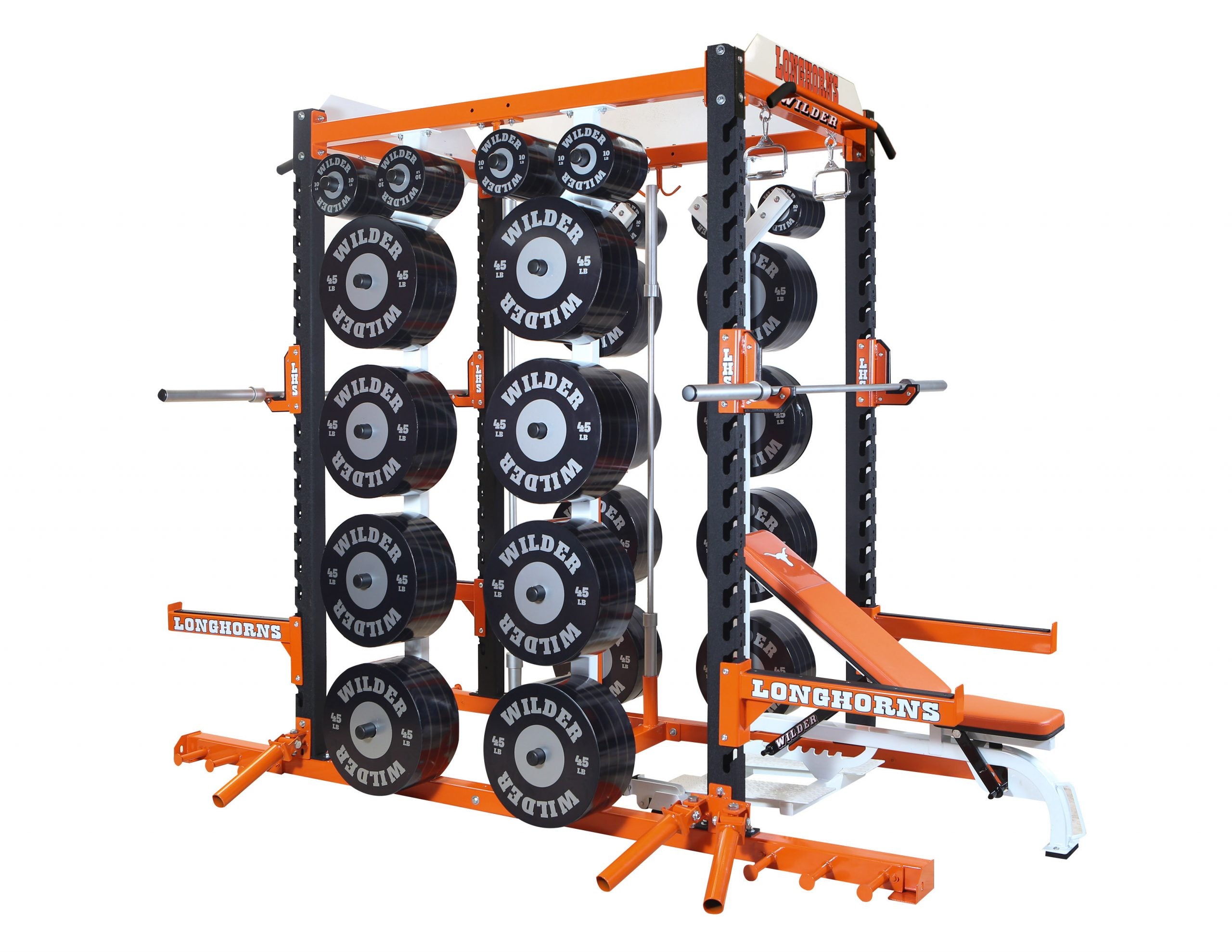 Two Hot Racks Pro Series Double Rack FW-027DT – Solid Bar Fitness